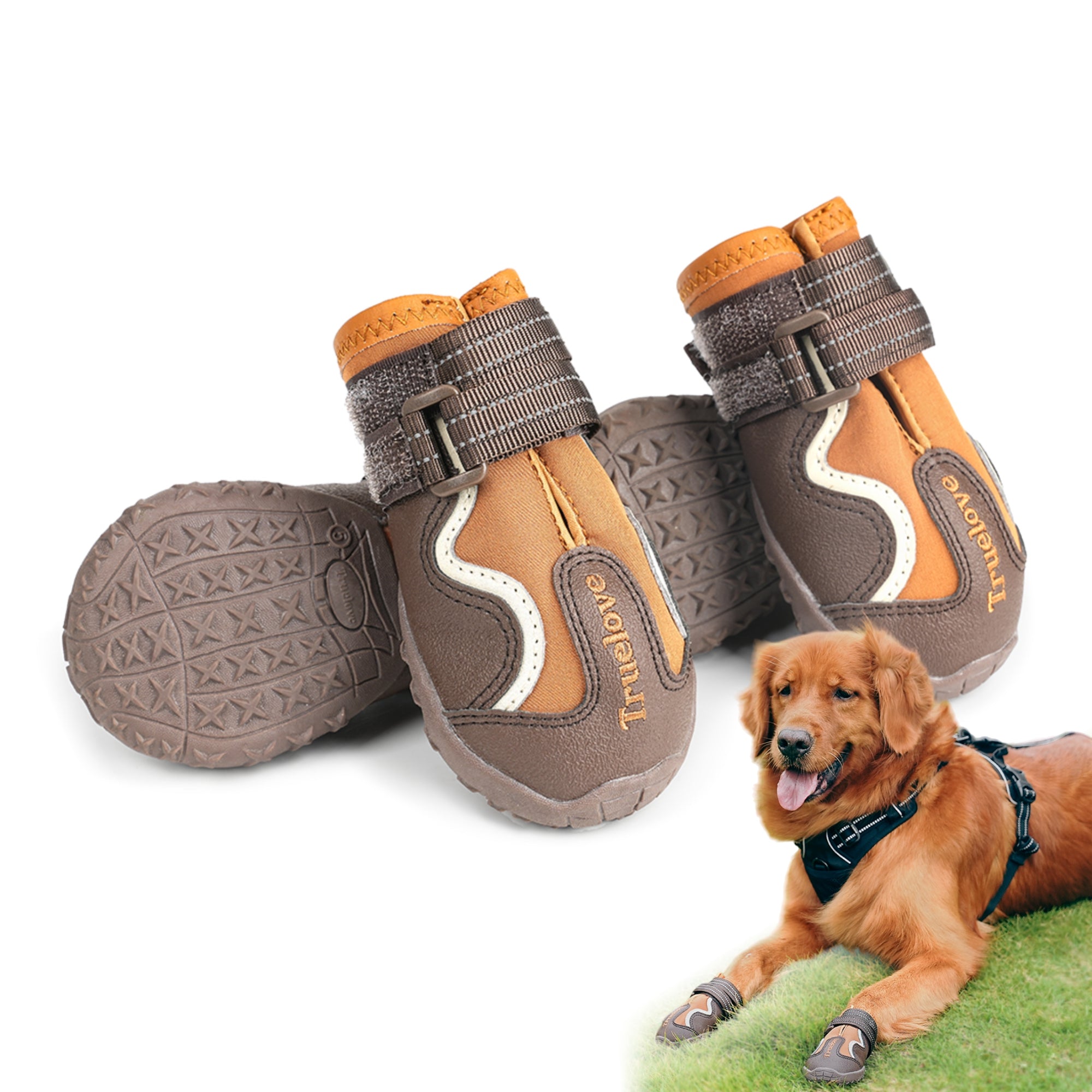 TRUELOVE WATER RESISTANCE DOG SHOES WITH TPR SOLE