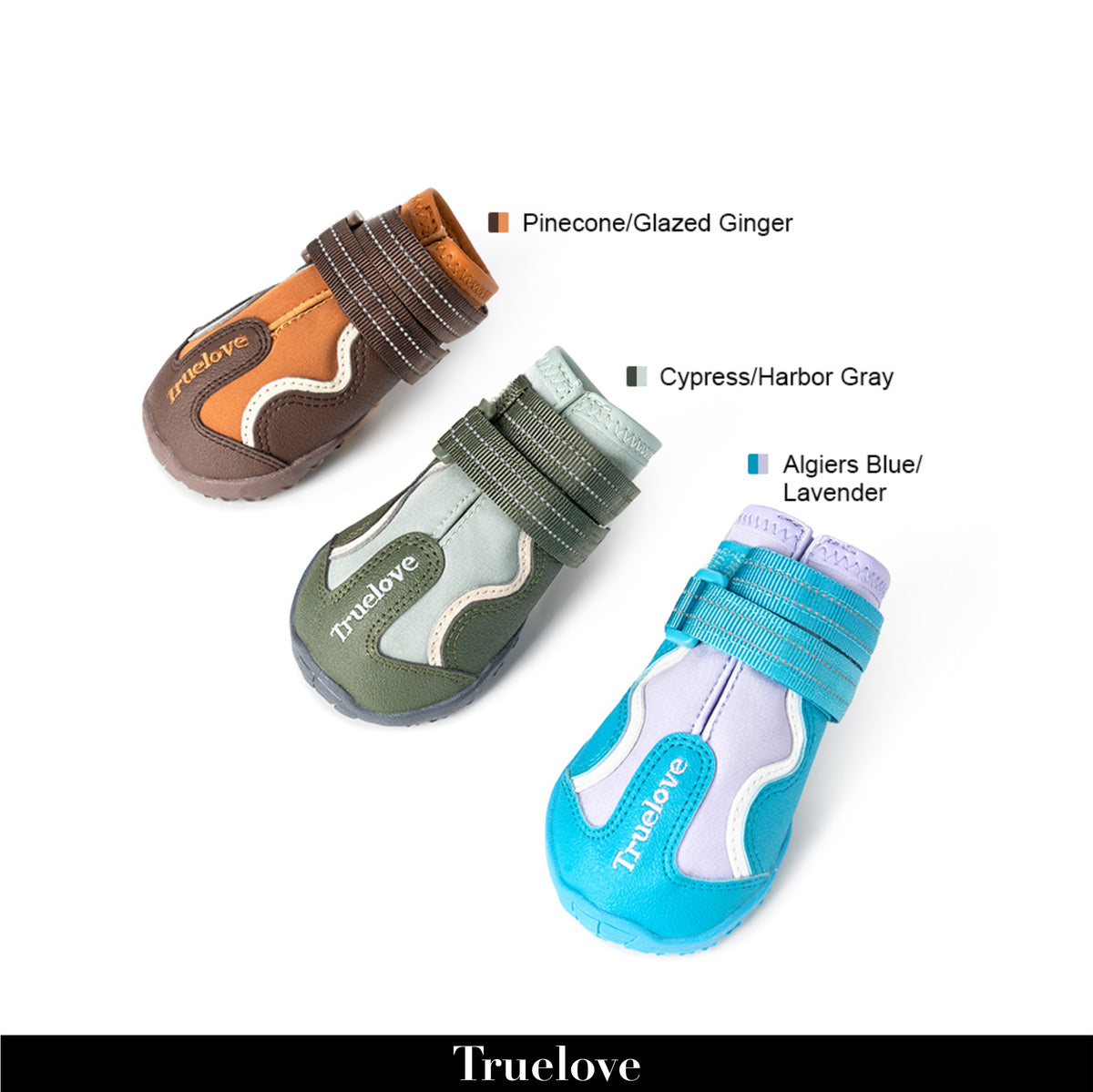 TRUELOVE WATER RESISTANCE DOG SHOES WITH TPR SOLE