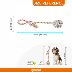 FOFOS FLOSSY ROPE TOY WITH BALL