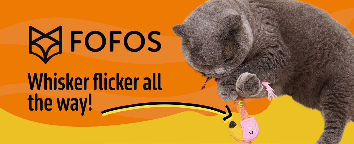 FOFOS Cat Flick Tube Toy Flamingo