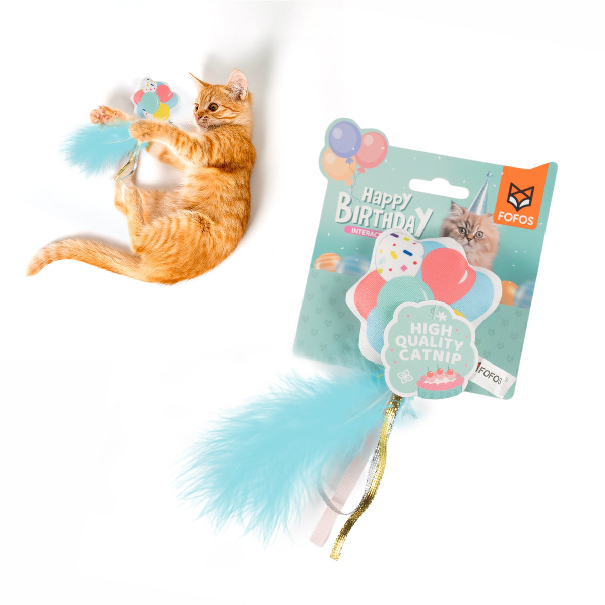 FOFOS birthday balloon cat toy