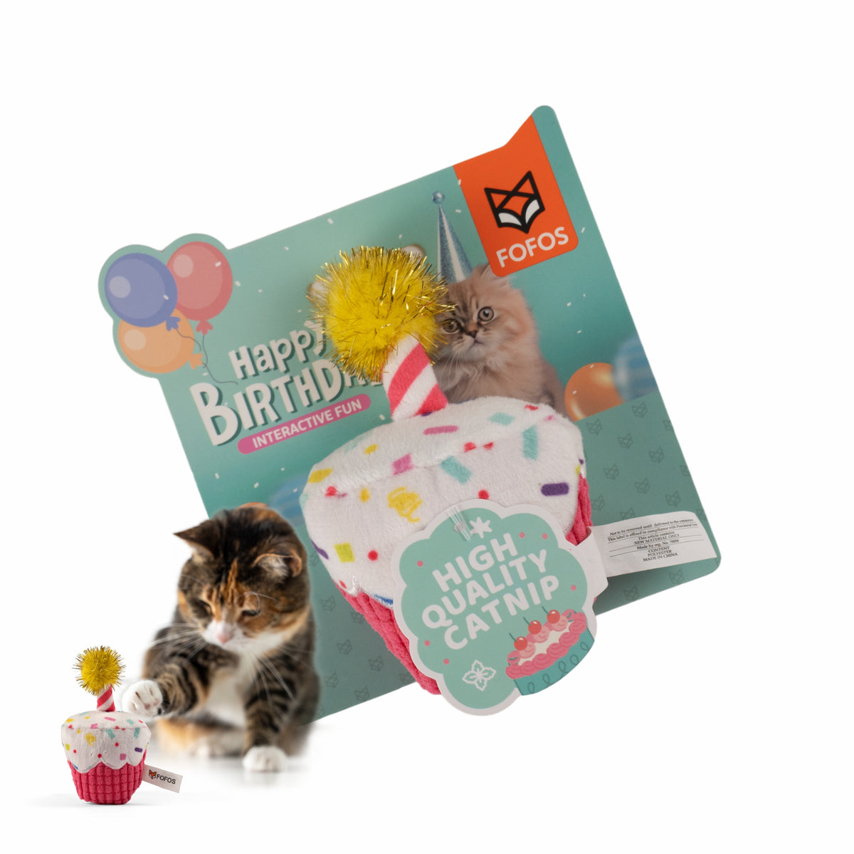 FOFOS birthday cake cat toy