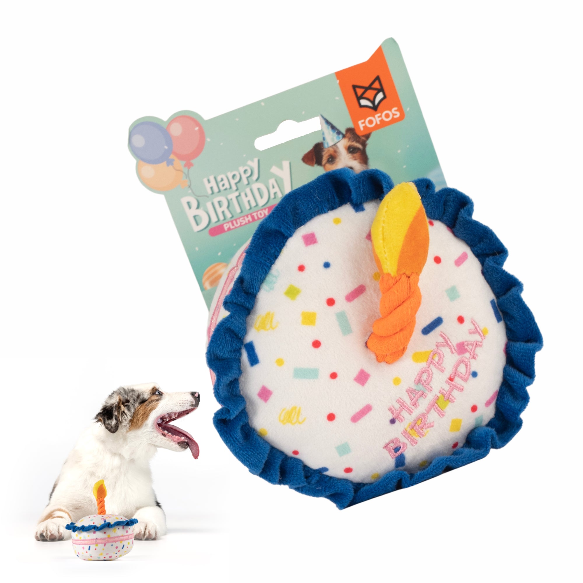 FOFOS birthday cake dog toy