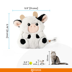 FOFOS floppy Crinkle Cat Toy Cow