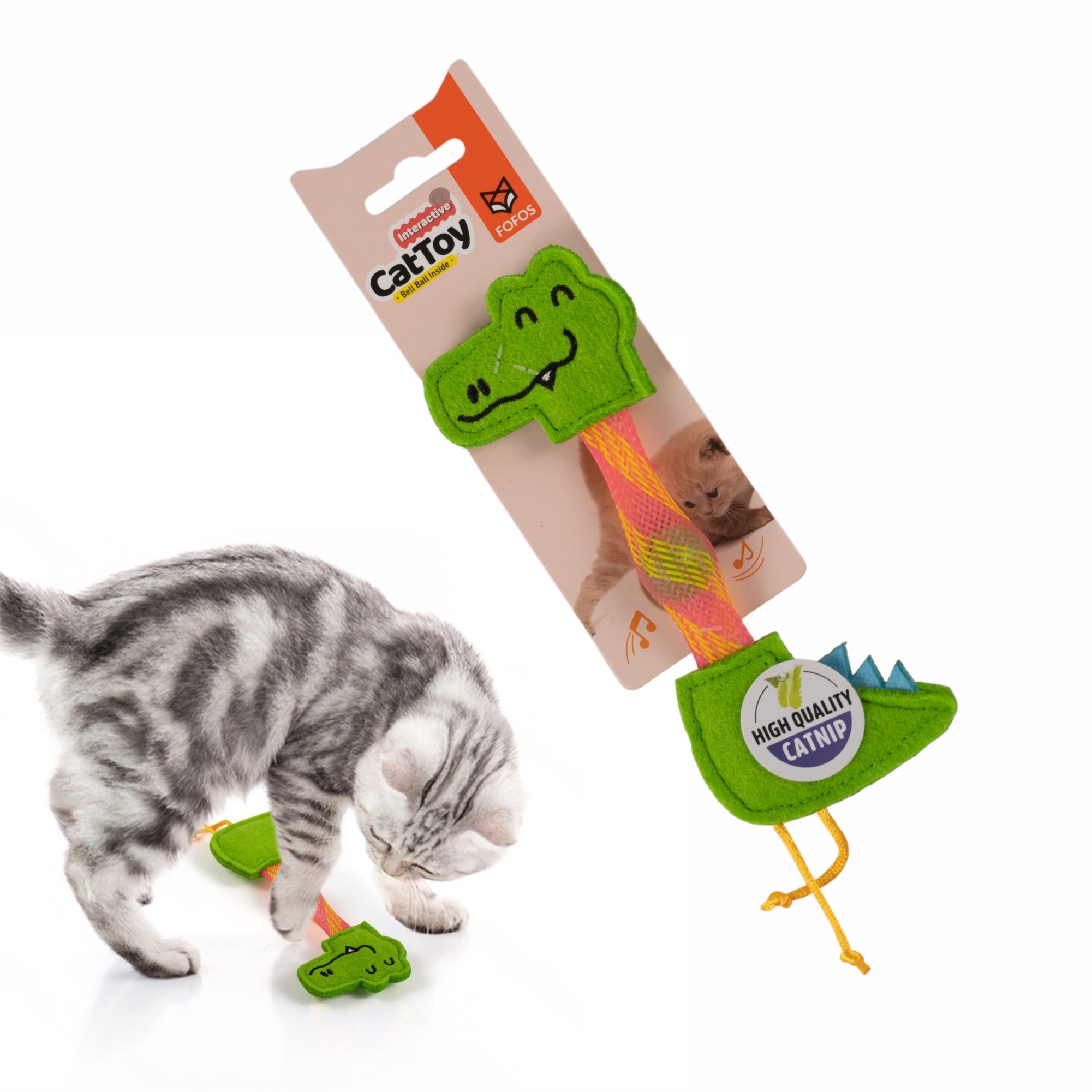 FOFOS Cat Flick Tube Toy Crocodile