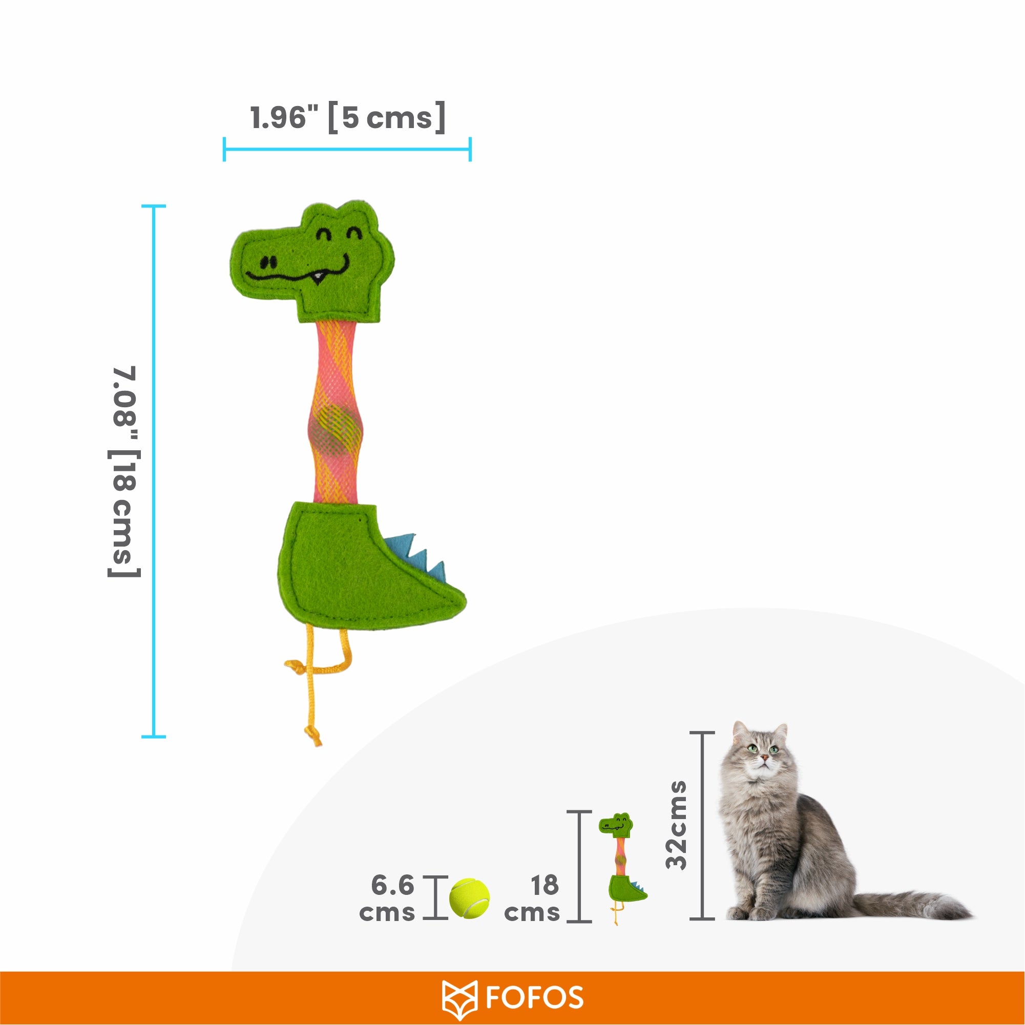 FOFOS Cat Flick Tube Toy Crocodile