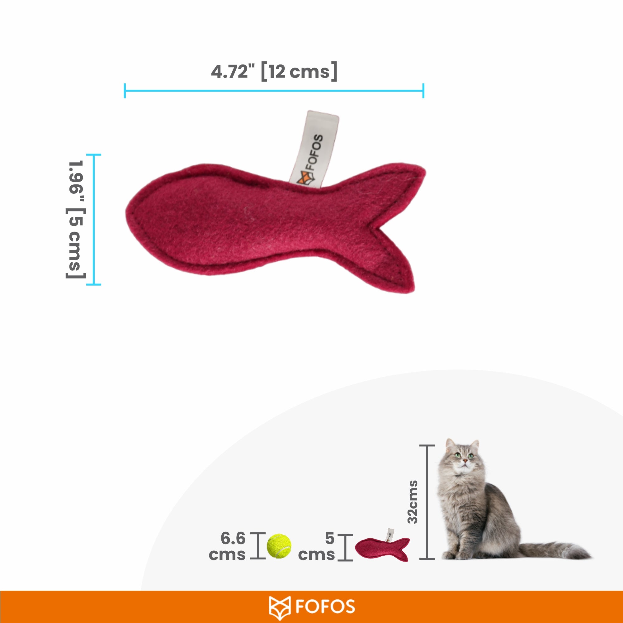 FOFOS felt fish cat toy box