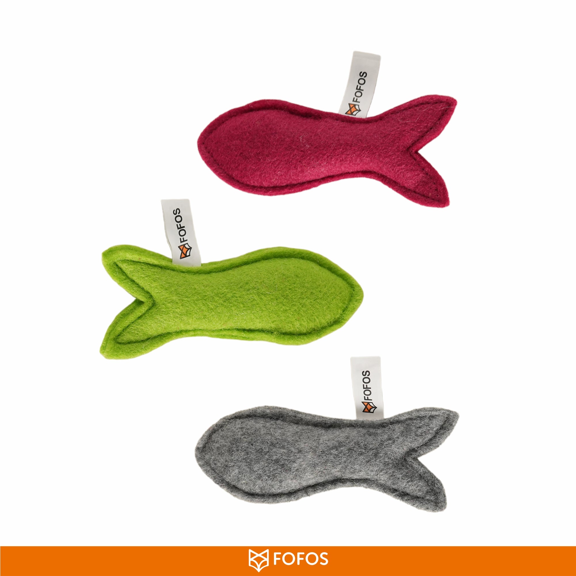 FOFOS felt fish cat toy box