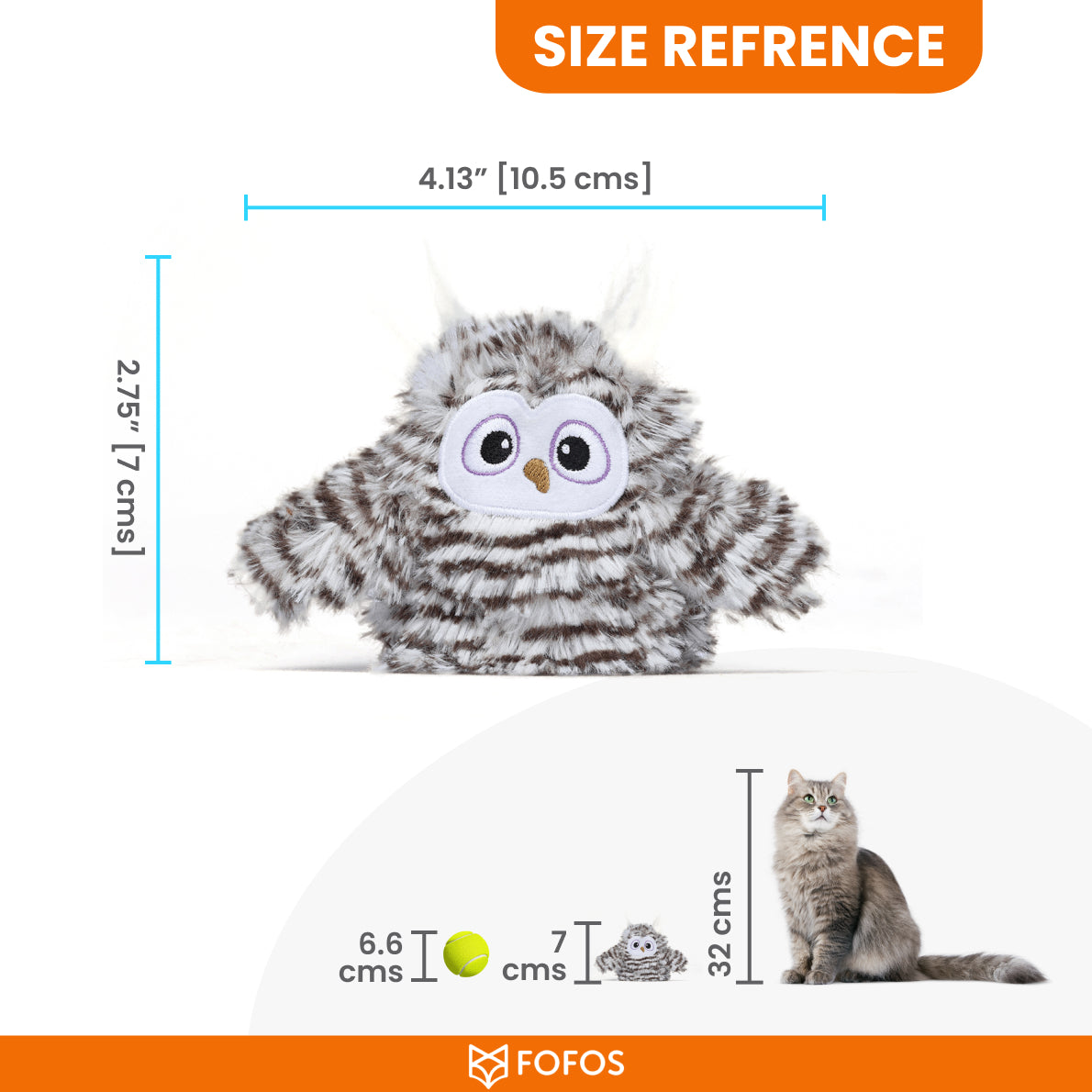 FOFOS Flapping Owl Chirping Interactive Cat Toys