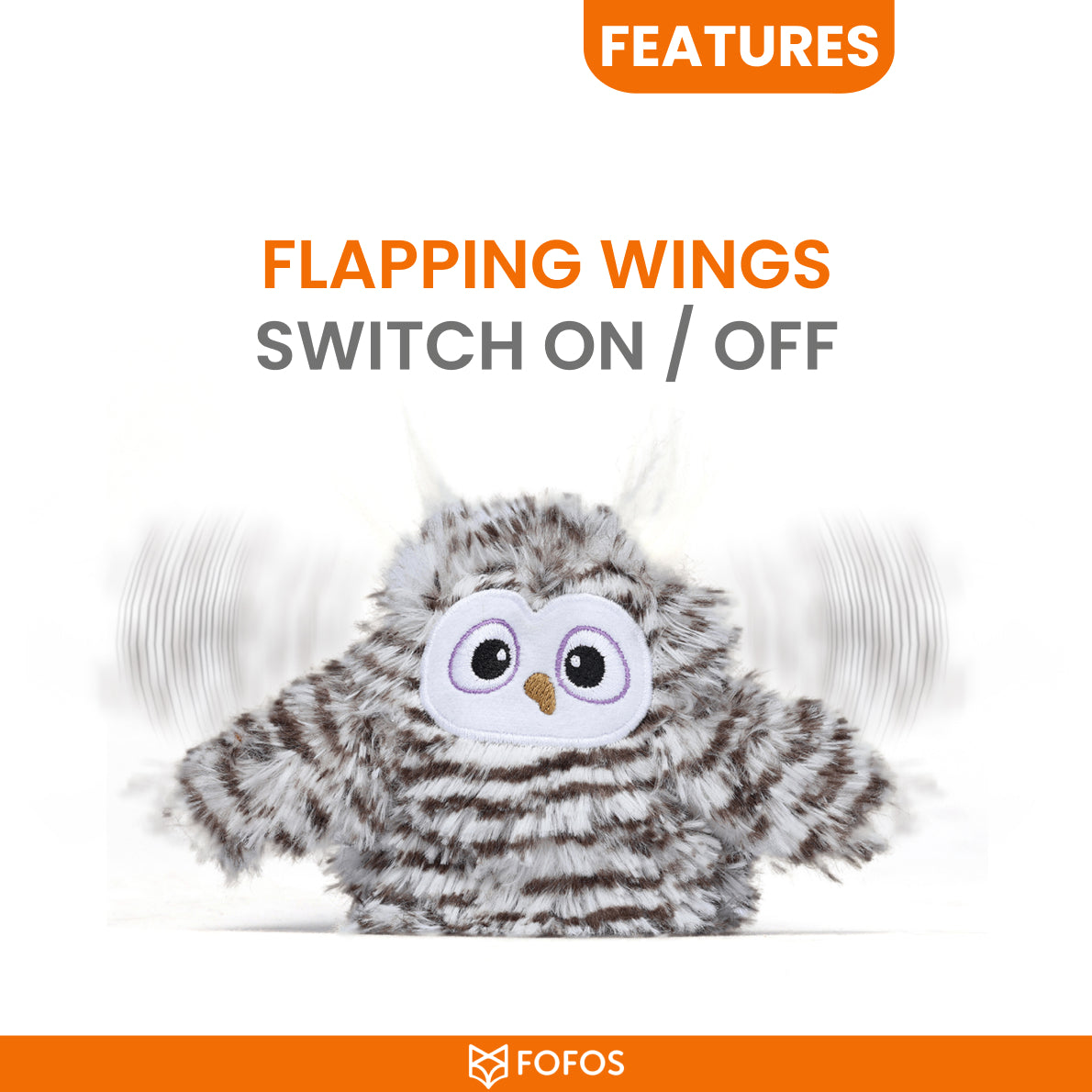 FOFOS Flapping Owl Chirping Interactive Cat Toys