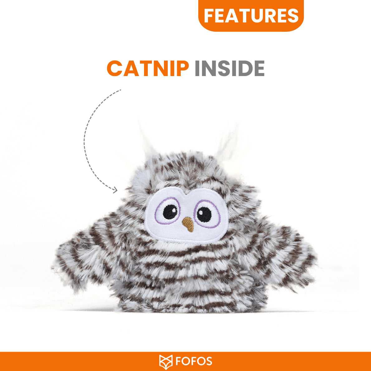 FOFOS Flapping Owl Chirping Interactive Cat Toys