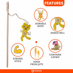 FOFOS Cat Wand Toy Tiger