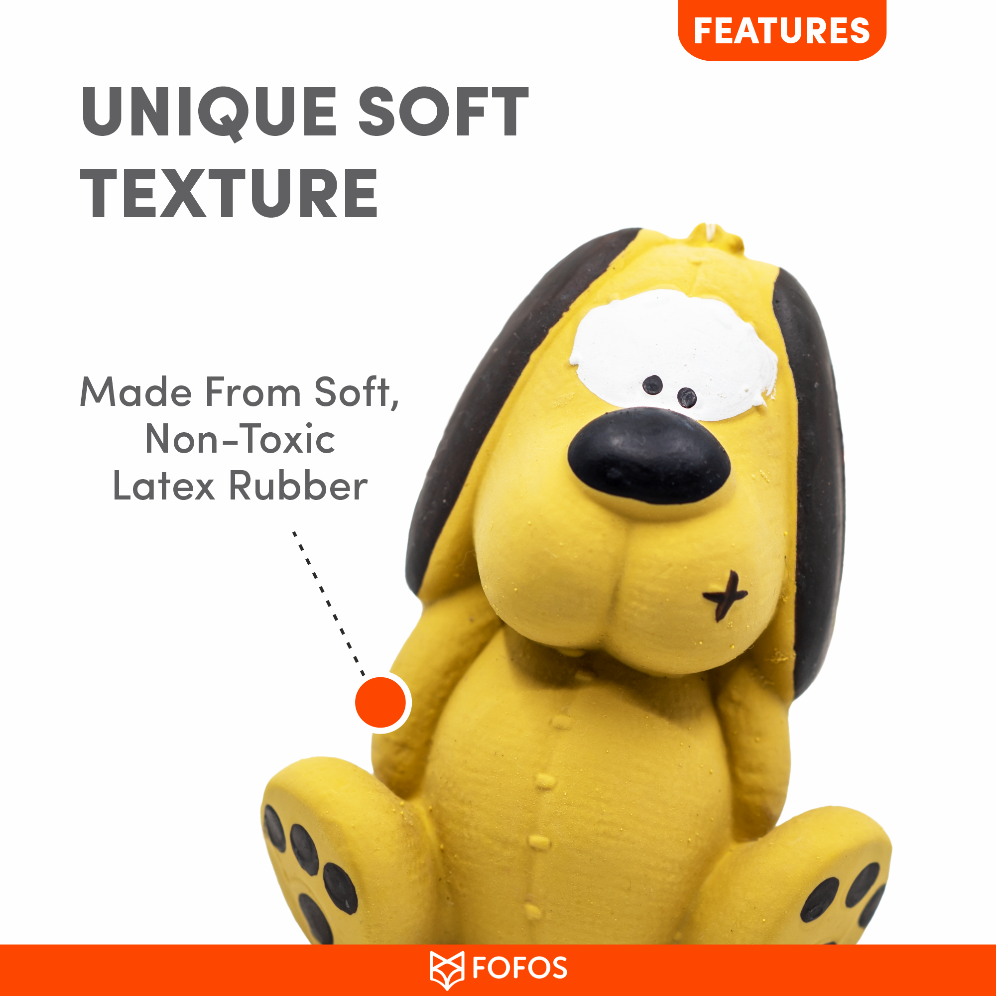 FOFOS Latex Bi Toy Dog