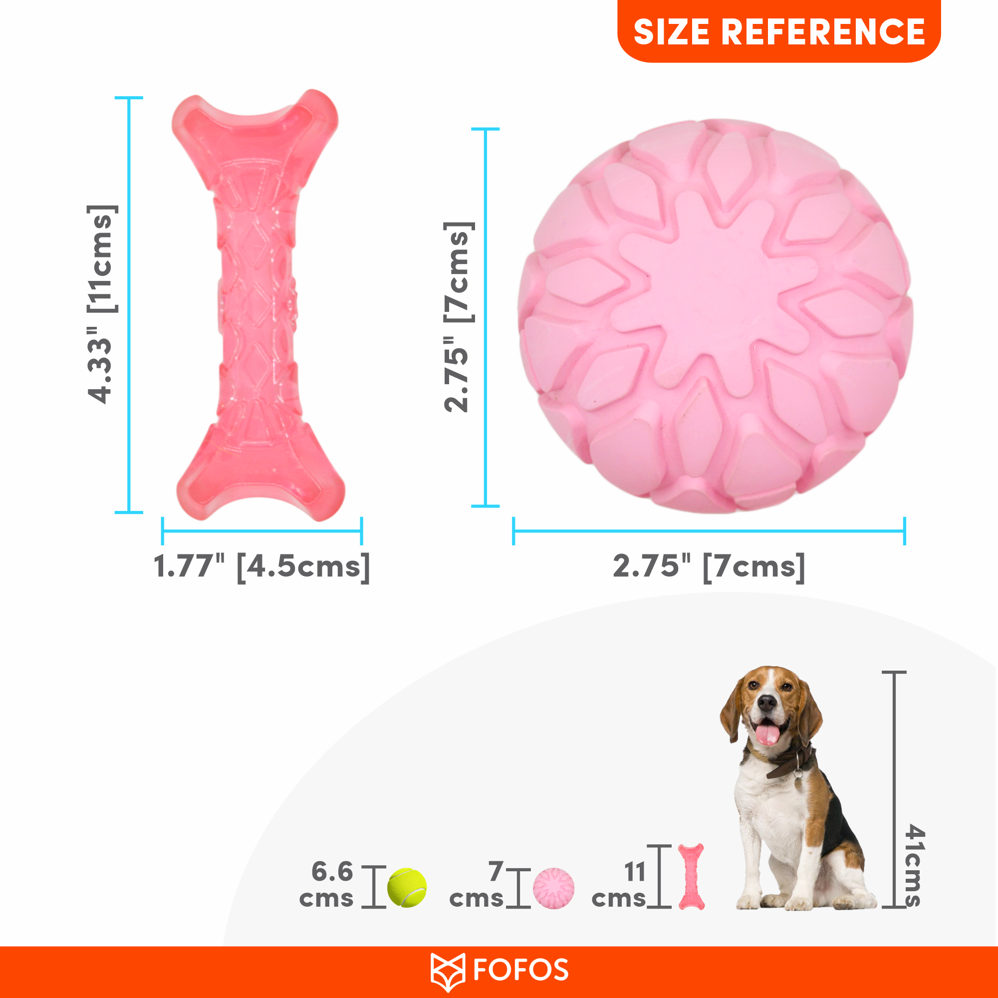 FOFOS Milk Bone & Ball pink