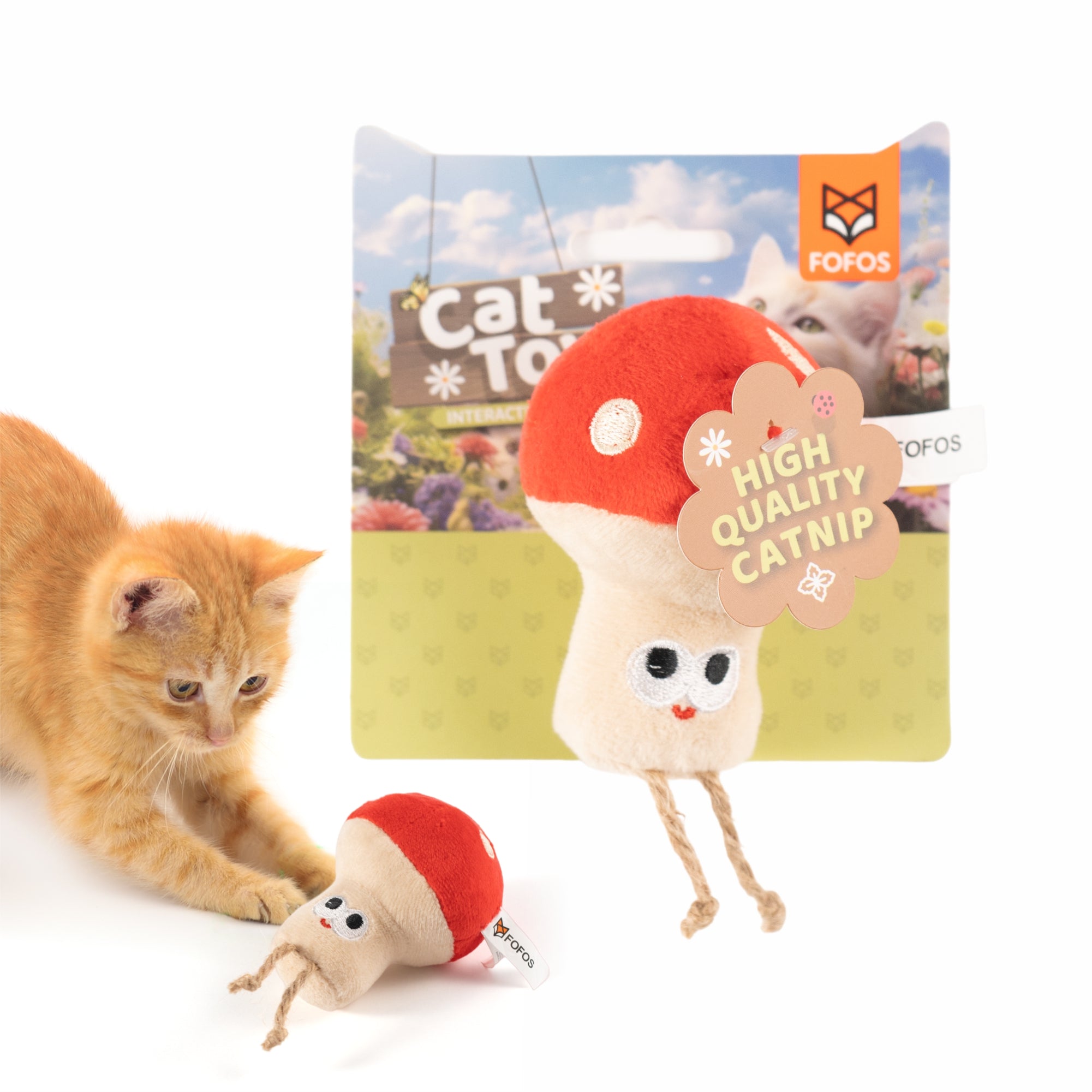 FOFOS mushroom cat toy