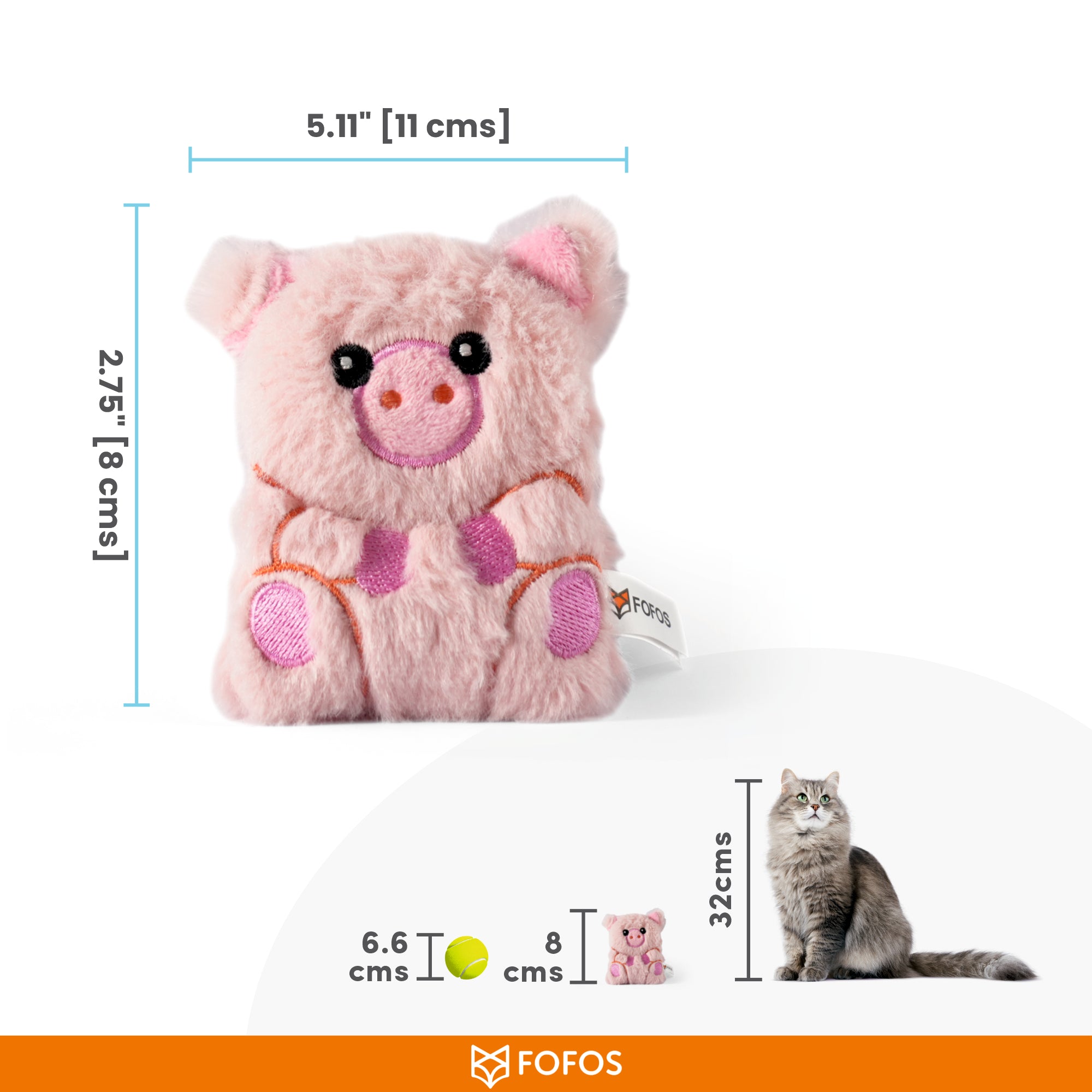 FOFOS floppy Crinkle Cat Toy Pig