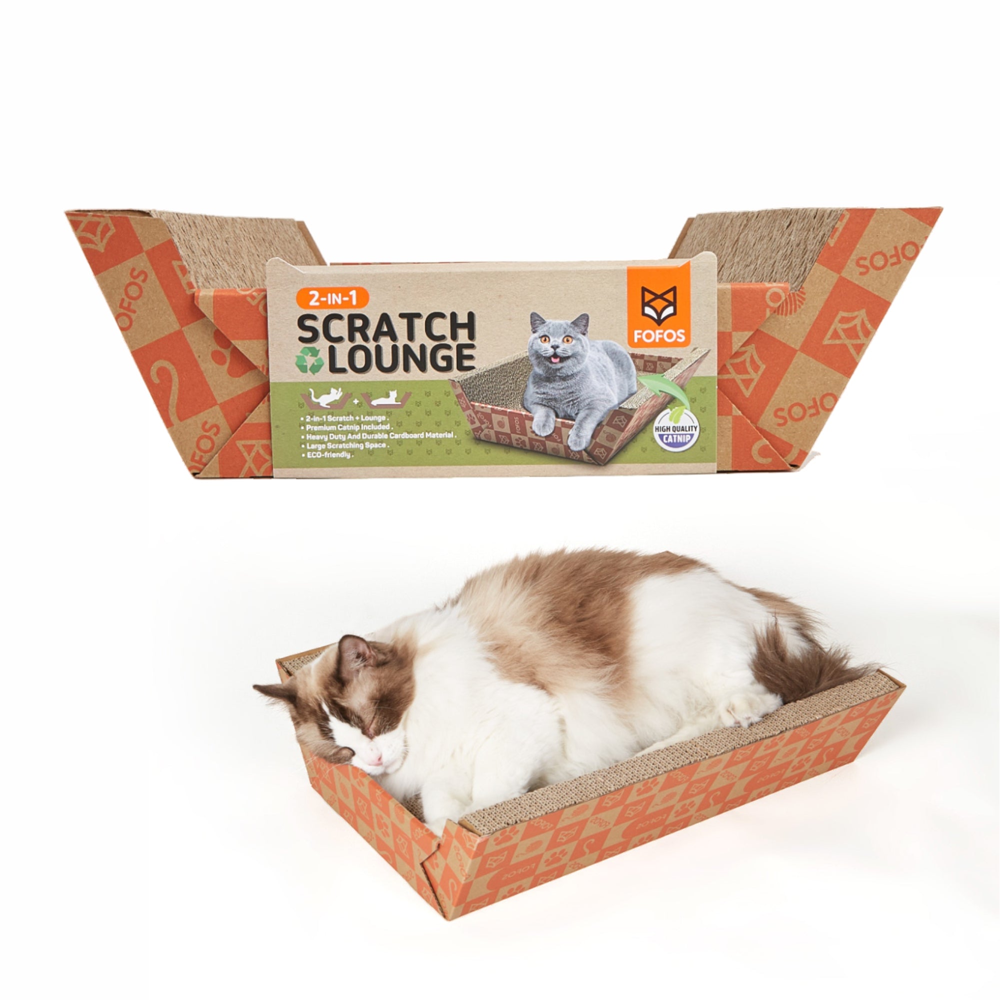 FOFOS 2-in-1 cat scratcher lounge