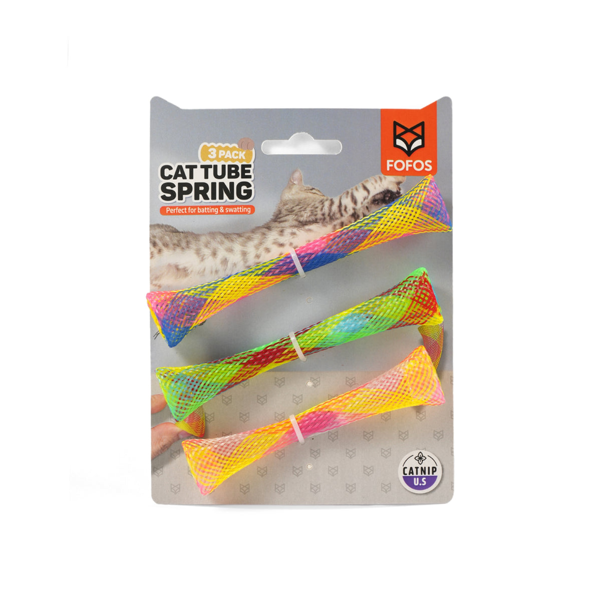 FOFOS spring tube cat toy 3pk